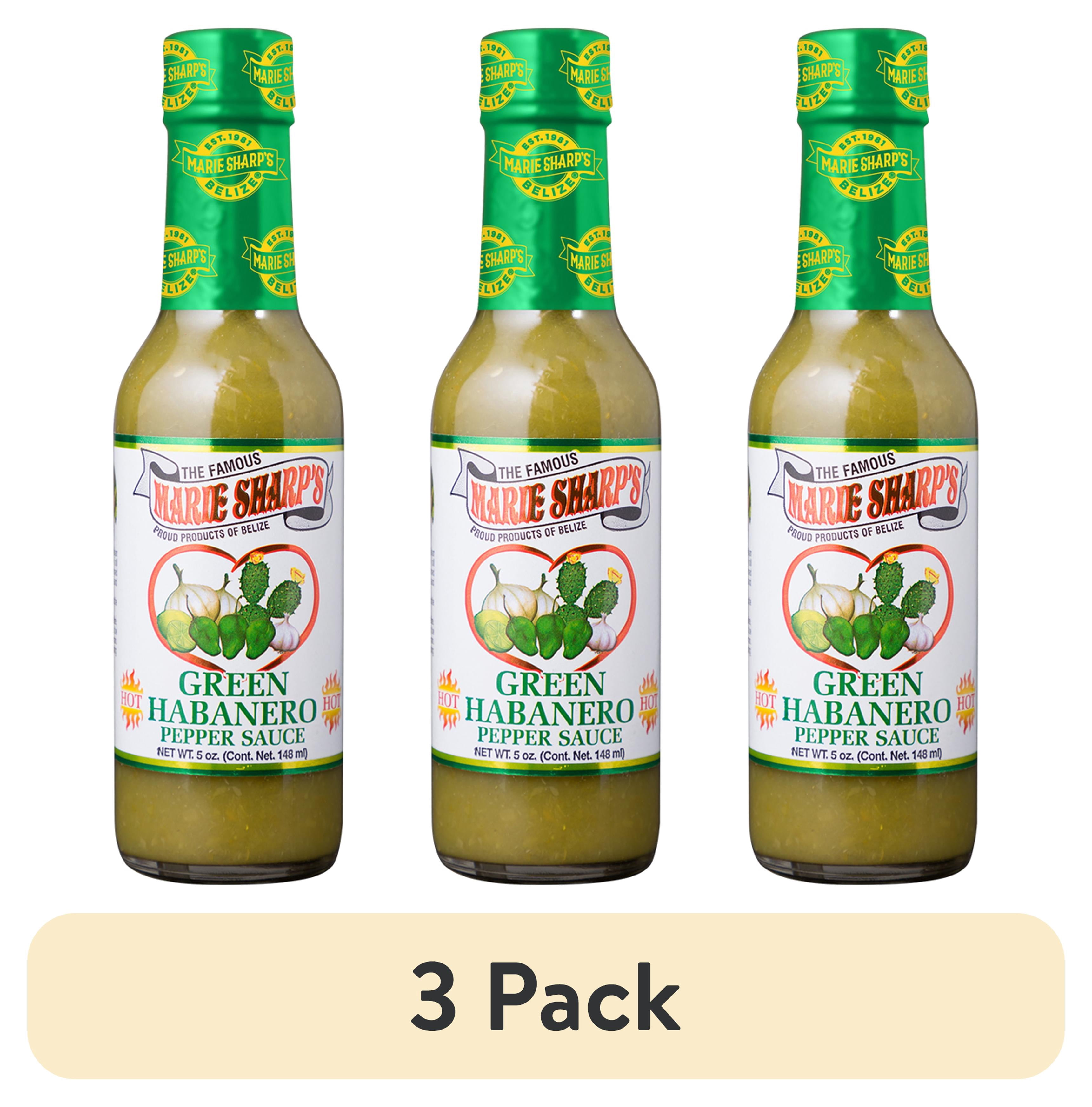 (3 pack) Marie Sharp's Green Habanero, Pepper Hot Sauce, 5oz