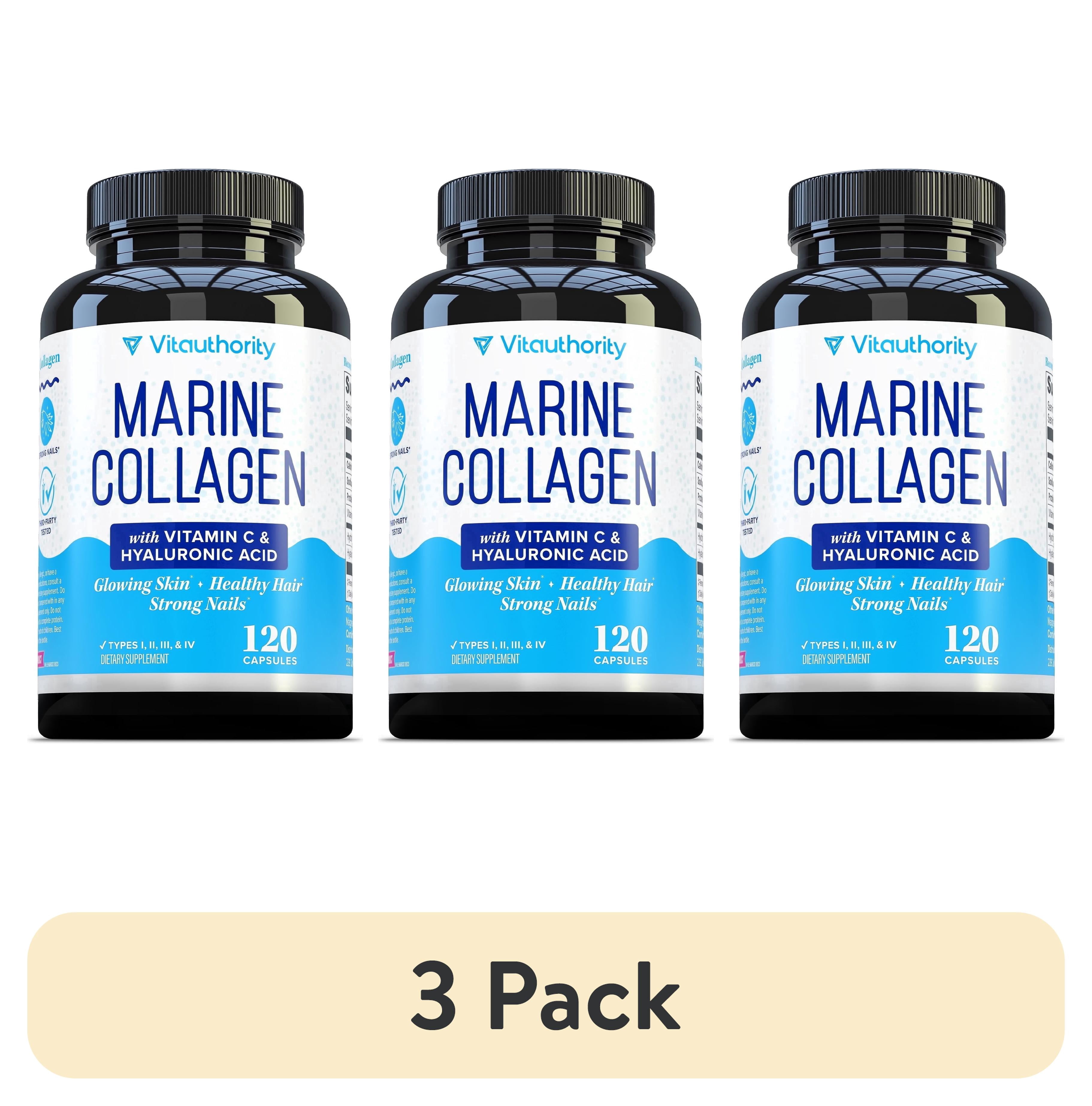 Marine Collagen Capsules Hyaluronic Acid & Vitamin C | Skin Elasticity, Hydration, Hair, Nail & Joint Support