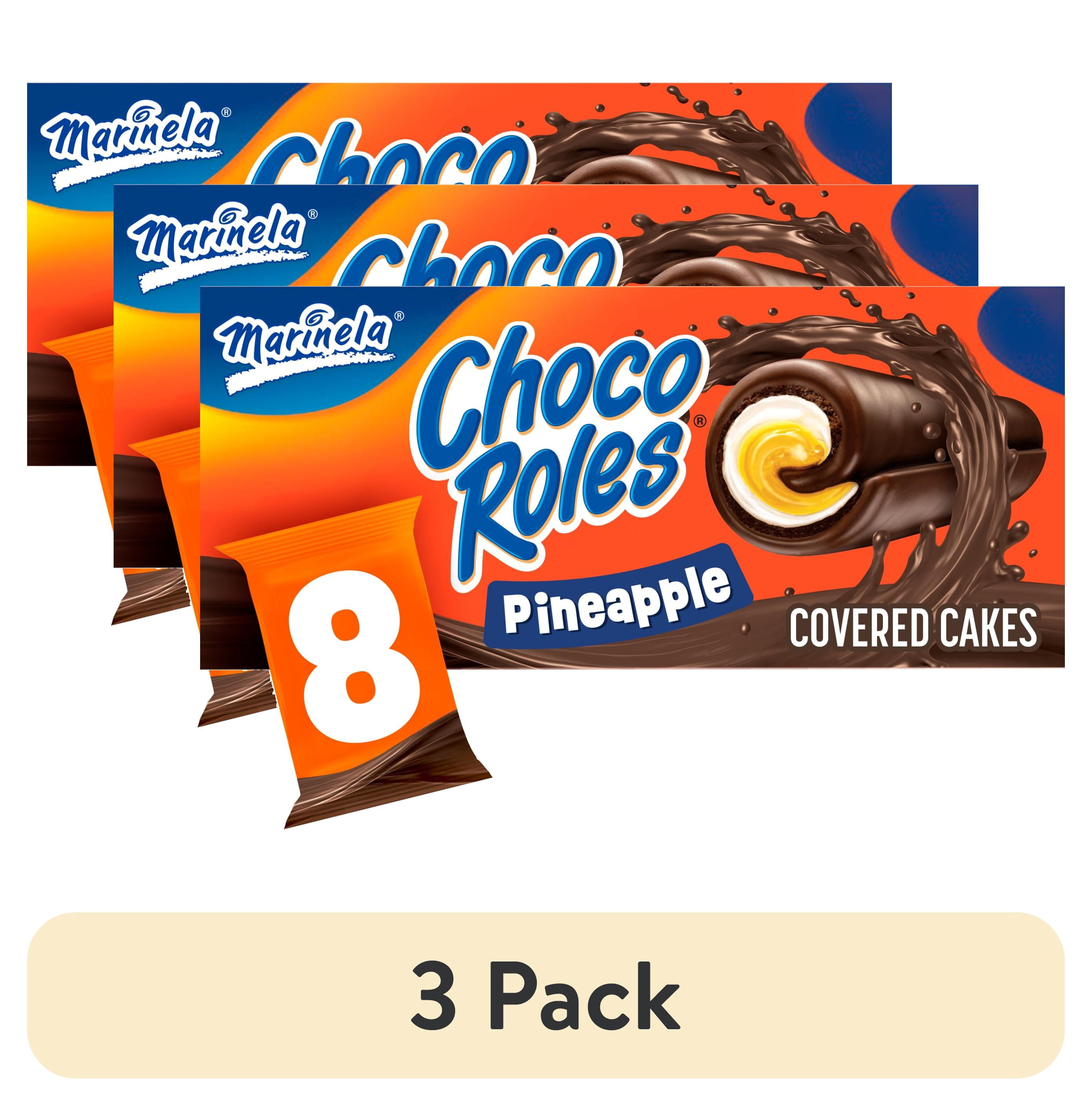 (3 pack) Marinela Choco Roles Pineapple Chocolatey Filled Cakes, 8 ...