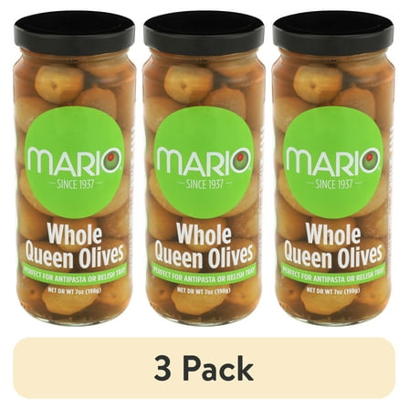 (3 pack) Mario Whole Spanish Queen Olives, 7 oz