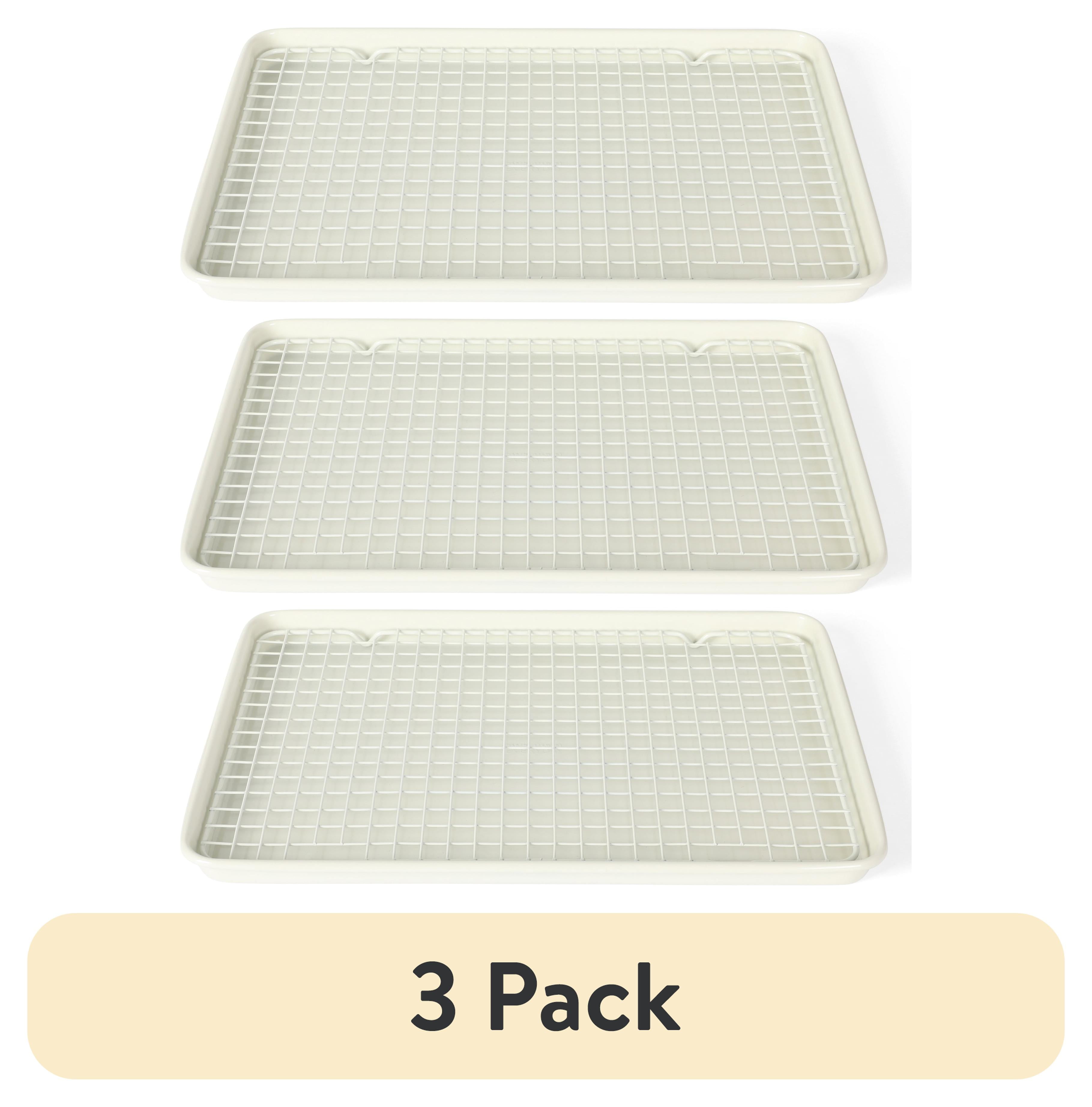 (3 pack) Martha Stewart Large Nonstick Cookie Baking Sheet Pan with Cooling Wire Rack