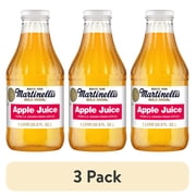 (3 pack) Martinelli's Gold Medal 100% Apple Juice, Multi-Serve Glass Bottle, 1 Liter