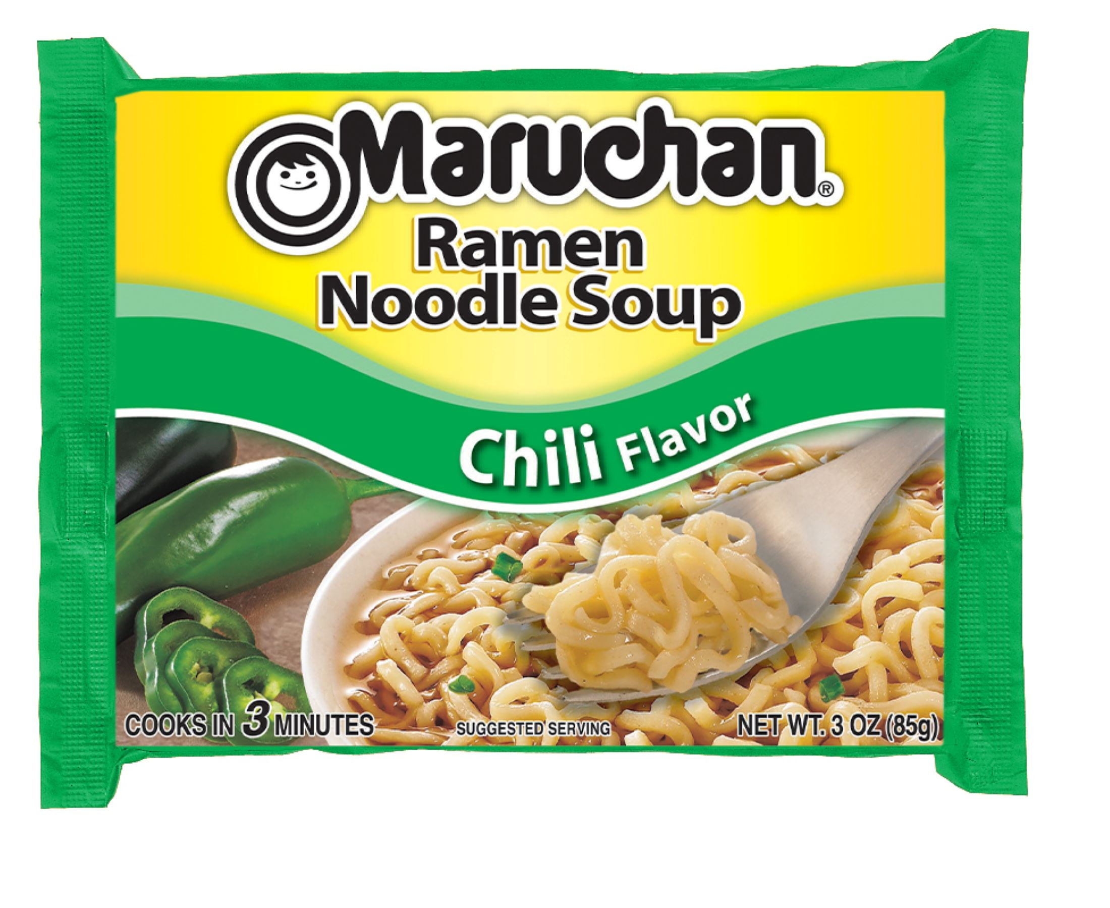 (3 pack) Maruchan Ramen Noodle Soup, Chili Flavor Instant Noodles, Shelf Stable, 3 oz Package