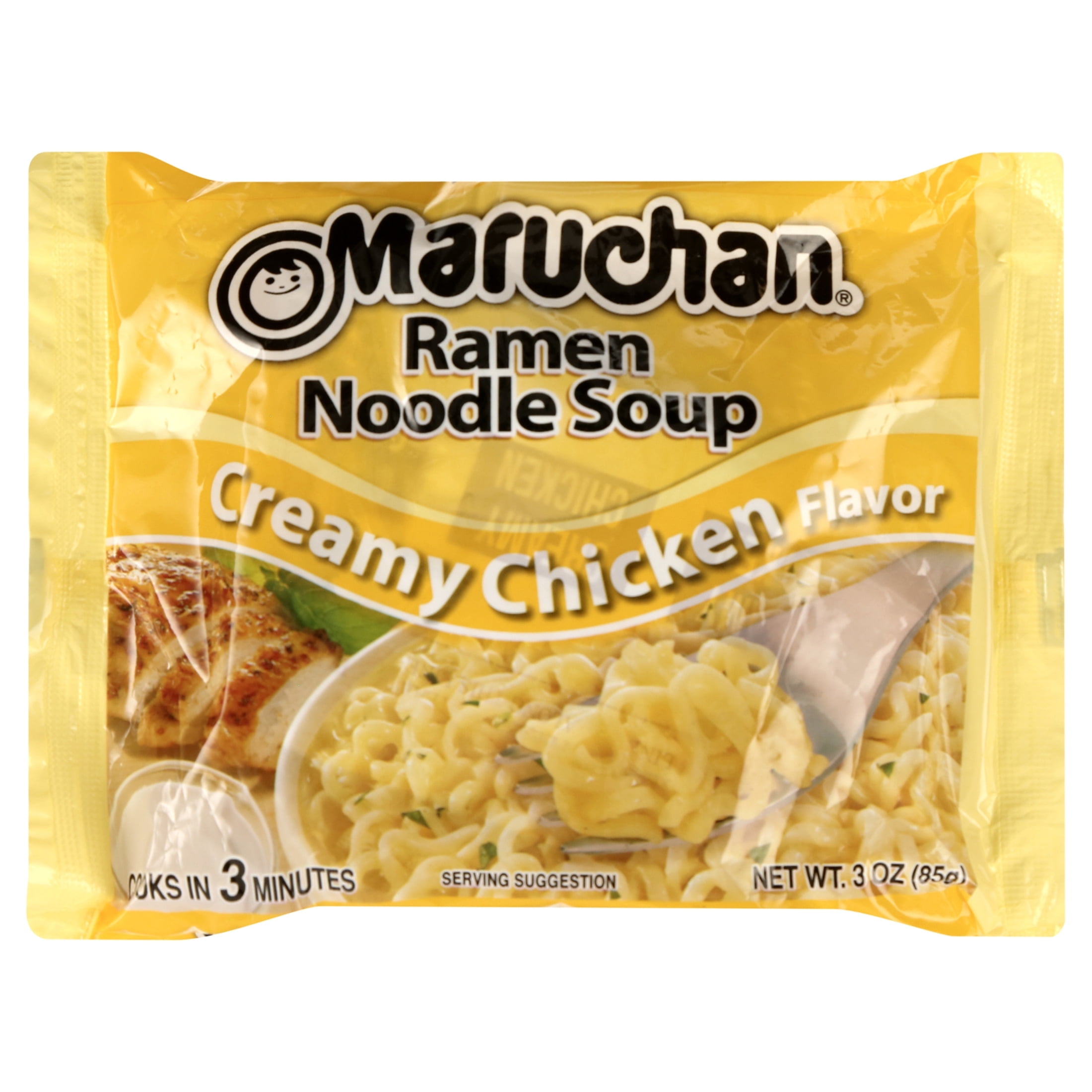 (3 pack) Maruchan Ramen Noodle Soup, Creamy Chicken Flavor Instant Noodles, Shelf Stable, 3 oz Package