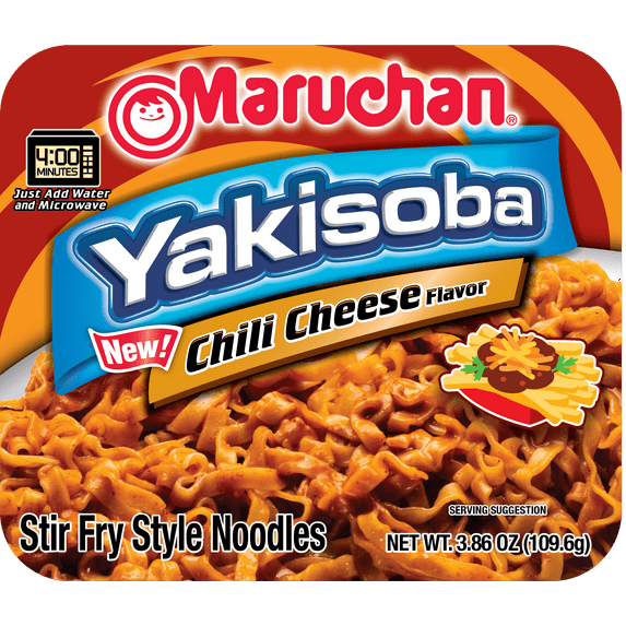 (3 pack) Maruchan Yakisoba Chili Cheese Flavor Noodles, 3.86 oz Shelf Stable Package