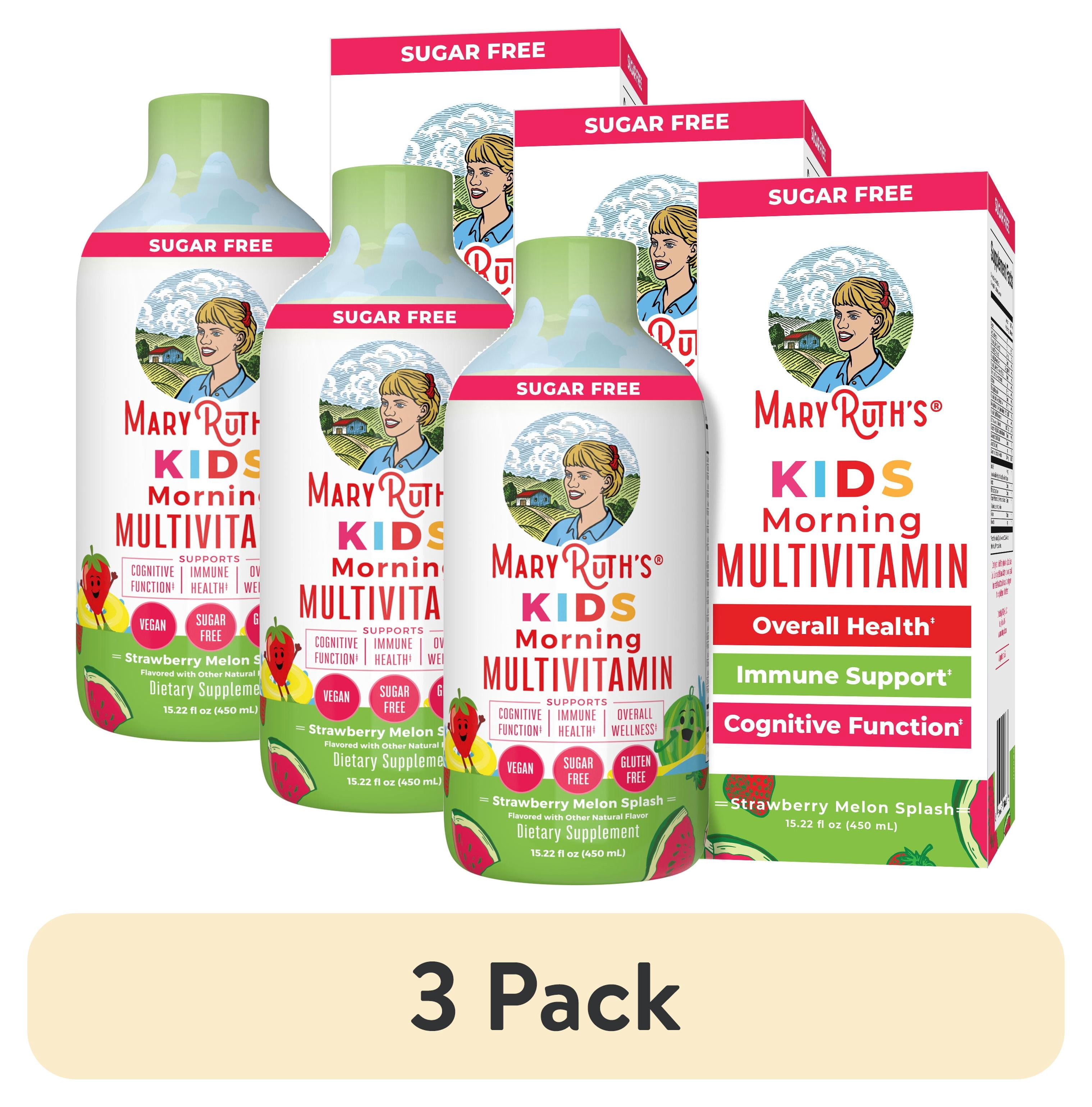 (3 pack) MaryRuth Organics Kids Liquid Multivitamin Strawberry Melon for Children's Health Ages 1+ 15.22 fl oz
