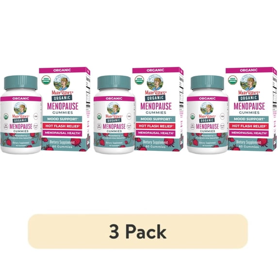 (3 pack) MaryRuth's Women's Menopause Gummies Dietary Supplement, Vitamin D, Folate, Strawberry Flavor, Women's Health, Vegan, Gluten-Free, 60 Count