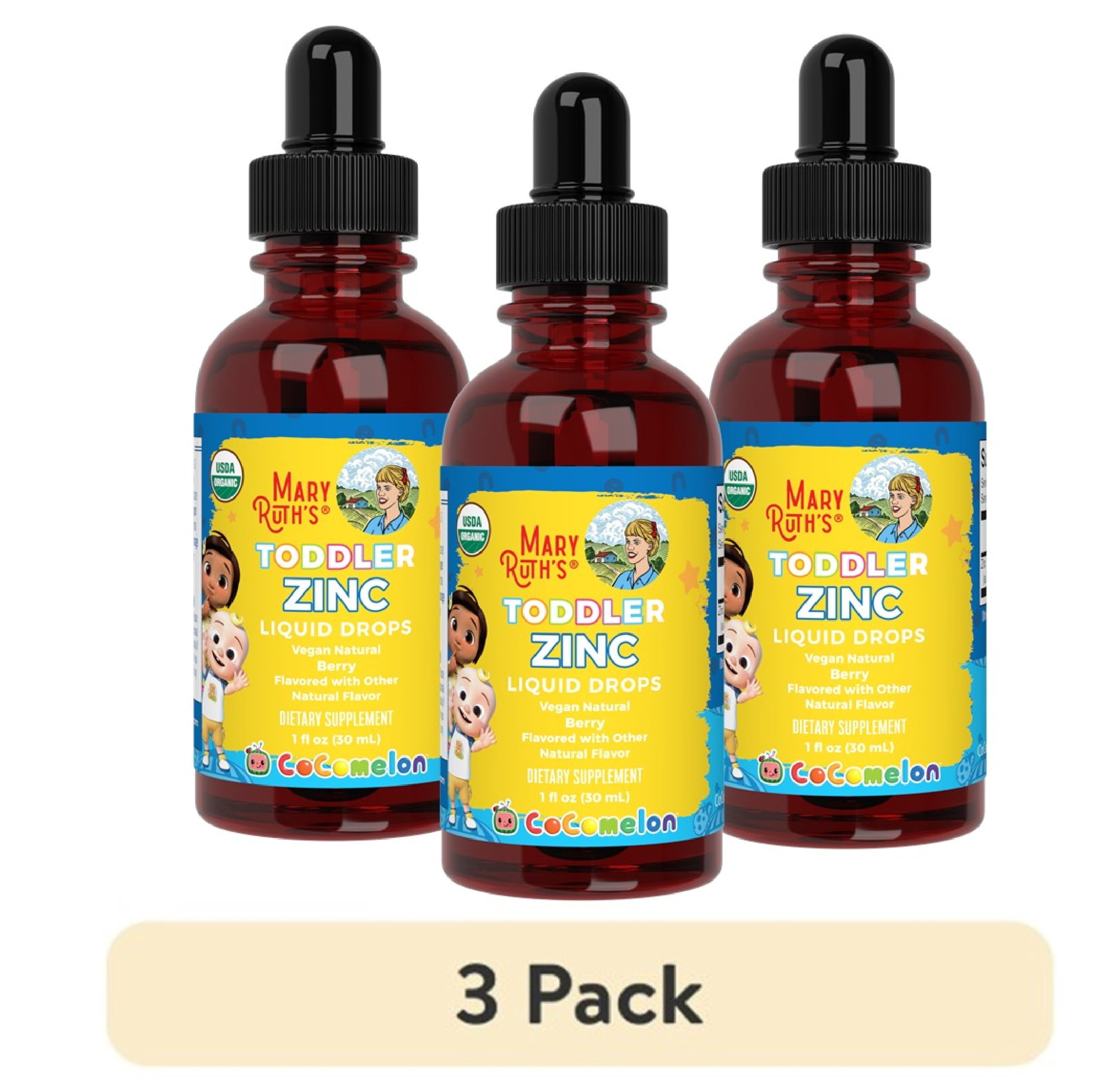 (3 pack) MaryRuth's Organic Toddler Liquid Ionic Zinc, 2 fl. oz.