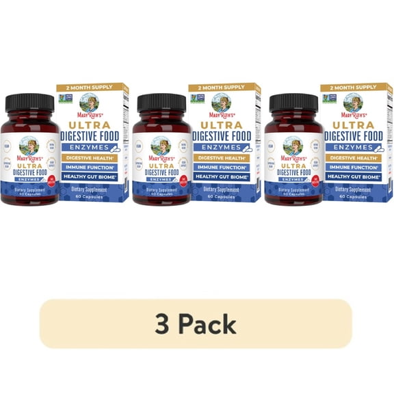 (3 pack) MaryRuth's Digestive Enzymes Advanced Complex, Dietary Supplement, Adults, 60 Capsules