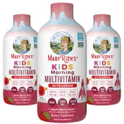 3 pack MaryRuths Kids Morning Liquid Multivitamin with Lutein, Immune Overall Health Apple Berry Blast Sugar-Free Vegan Gluten-Free 15.22 fl oz