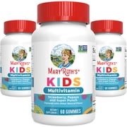 3 pack MaryRuths Multivitamin Gummies for Kids Ages 4+, Bone Health, Immune Support, General Health, Gluten-Free Sugar-Free Vegan Unisex, 60 Count