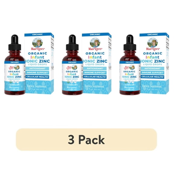 (3 pack) MaryRuth's Liquid Ionic Zinc Drops, Unflavored, 2 oz, Immune Support Supplement