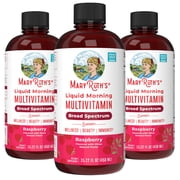 3 pack MaryRuths Liquid Morning Multivitamin, Adults and Kids, General Health and Wellness, Immune Support, Overall Health, Vegan, Raspberry, 15.22 fl oz