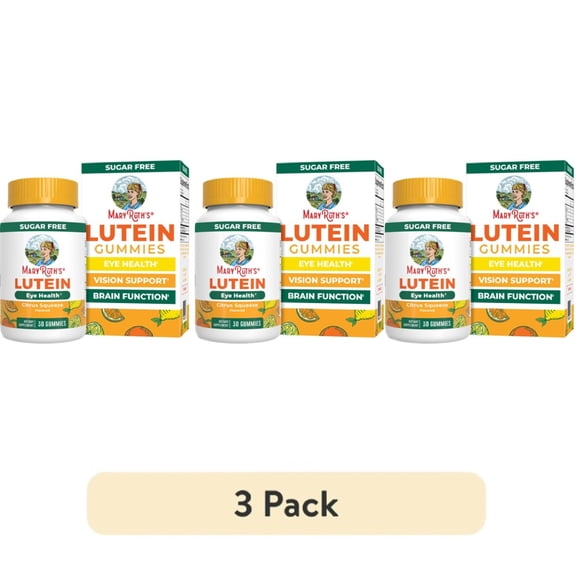(3 pack) MaryRuth's Lutein Gummies Ages 4+ Dietary Supplement, Eye Health, Vision Support, Vegan, Sugar-Free, Citrus Squeeze Flavor, Unisex, 30 Count