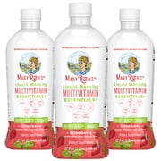 (3 pack) MaryRuth's Liquid Morning Multivitamin Essentials with Vitamin D3 for Immune Support, Strawberry, Vegan, Gluten-Free, Dairy-Free, Ages 1+, 32 fl oz