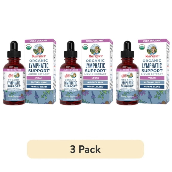 (3 pack) MaryRuth's USDA Organic Lymphatic Support Liquid Herbal Supplement, Unisex, Non-GMO 1 fl oz / 30ml Clean Label Project Verified