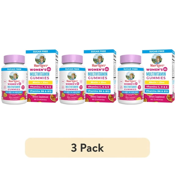 (3 pack) MaryRuth's Women's 40+ Multivitamin Gummies, Immune Support, Overall Health, Vegan, Gluten-Free, Dairy-Free, Lemonade Flavor, 60 Count