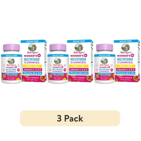 (3 pack) MaryRuth's Women's 40+ Multivitamin Gummies Lemonade Vegan Gluten-Free Dairy-Free 60 Count