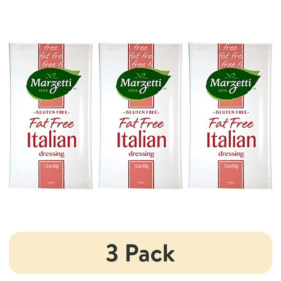 (3 pack) Marzetti Salad Dressing Fat Free Italian, 1.5 oz, Pack of 60