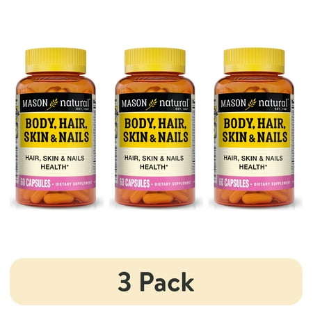 (3 pack) Mason Natural Body, Hair, Skin & Nails Multivitamin Supplements, 60 Capsules