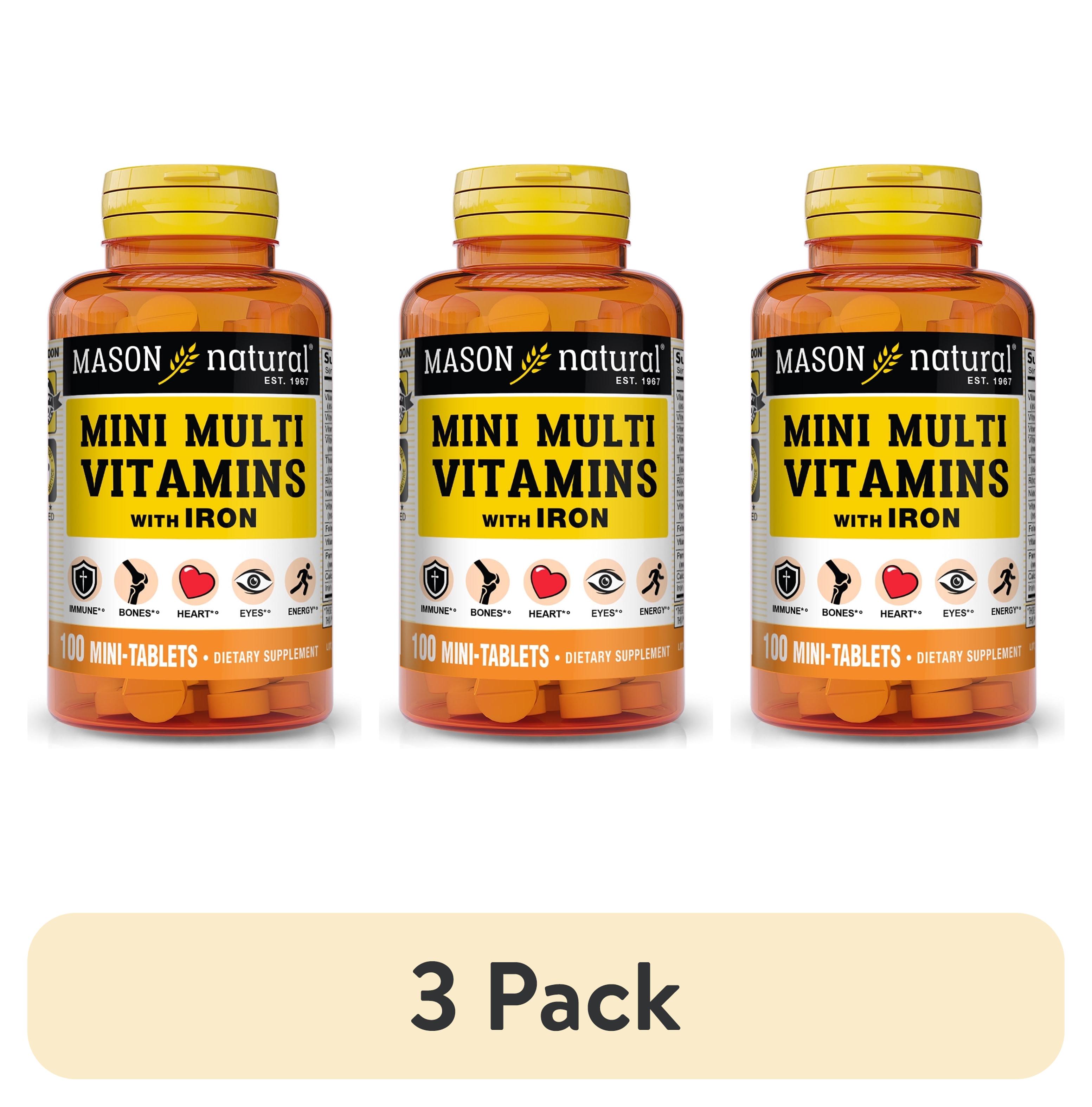 (3 pack) Mason Natural Daily Mini Multivitamin, 100 Tablets