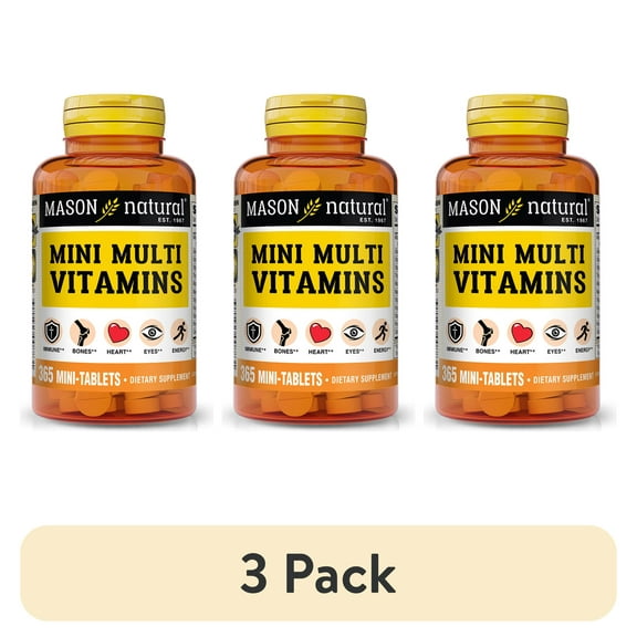 (3 pack) Mason Natural Daily Multiple Vitamins, 365 Tablets
