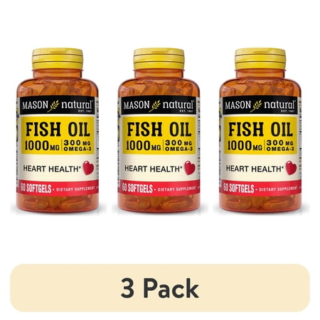 Mason Natural Omega-3 Fish Oil 1000 mg Softgels, EPA & DHA, 60 Count