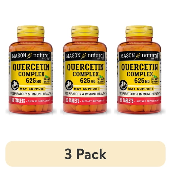 (3 pack) Mason Natural Plant-Based Quercetin Complex, Respiratory and Immune Support, 60 Tablets