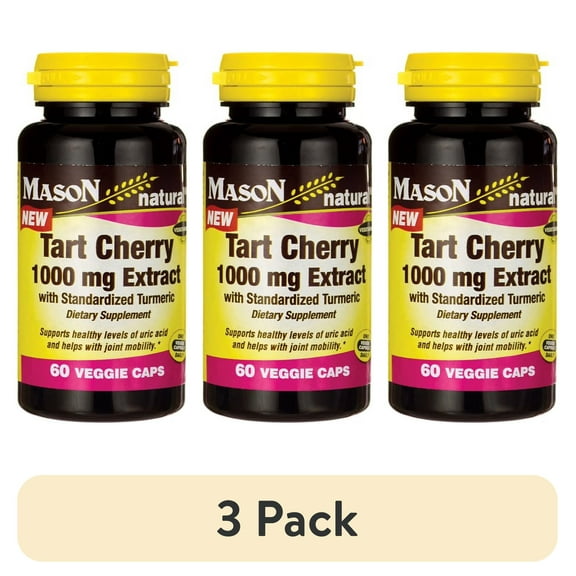 (3 pack) Mason Natural Tart Cherry with Standardized Turmeric 60 Veg Caps
