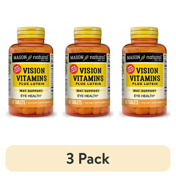 (3 pack) Mason Natural Vision Vitamins Plus Lutein 60 Tablets