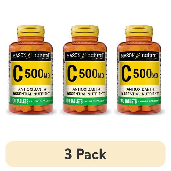 (3 pack) Mason Natural Vitamin C 500 mg - 100 Tablets