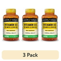 (3 pack) Mason Natural Vitamin D3 1000 IU Supports Overall Health, 120 Softgels