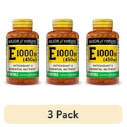 3 pack Mason Natural Vitamin E 450 mg 1,000 IU Antioxidant and Essential Nutrient, 50 Softgels