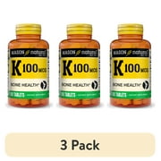 (3 pack) Mason Natural Vitamin K 100 mcg, 100 Tablets