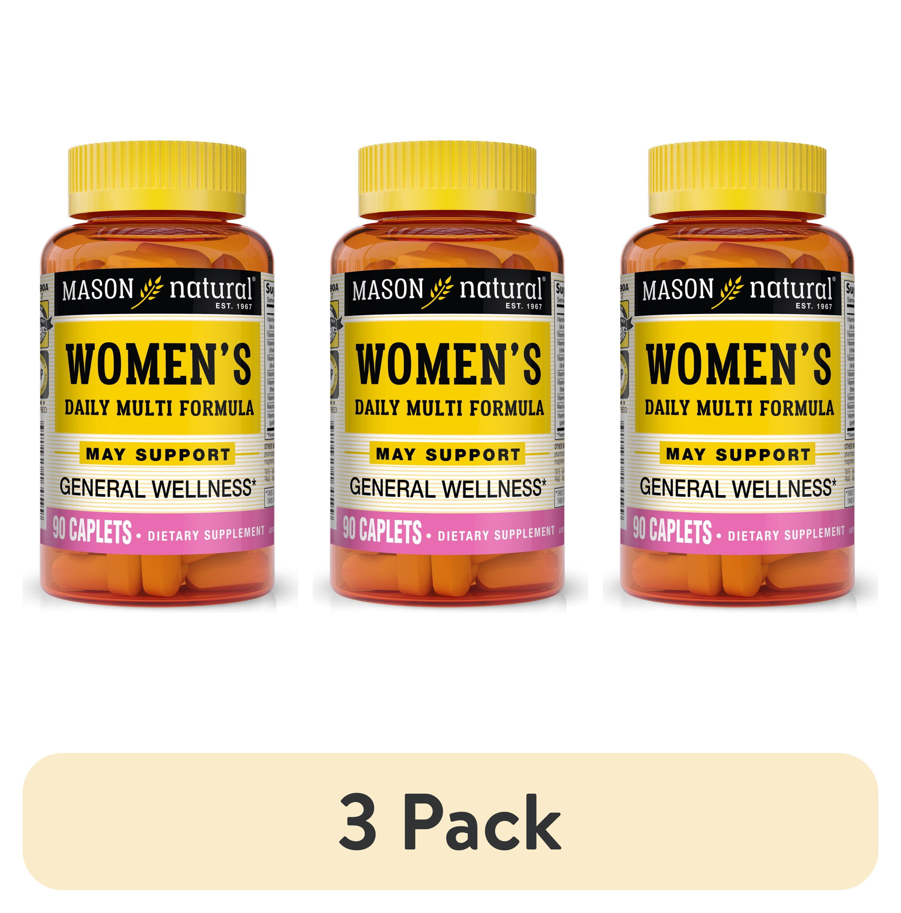 (3 pack) Mason Natural Women's Daily Multi Formula, 90 Caplets