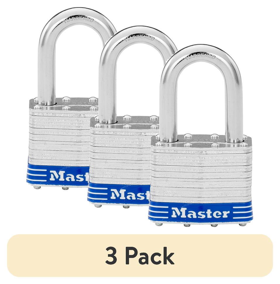 (3 pack) Master Lock 2in (51mm) Wide Laminated Steel Pin Tumbler Padlock with 1-1/2in (38mm) Shackle; 2-Pack