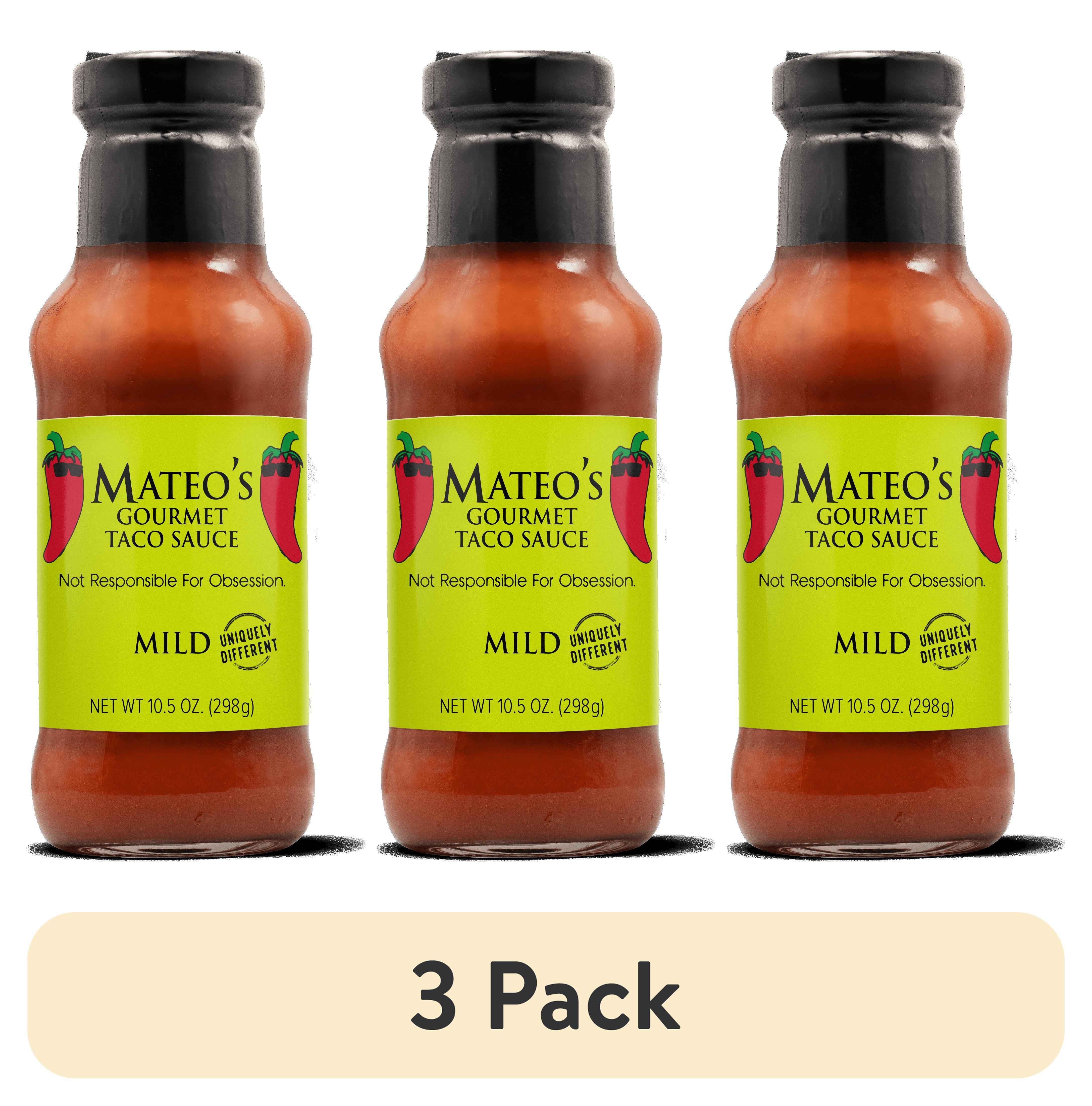 (3 pack) Mateo's Gourmet All Natural Mild Taco Sauce, 10.5oz Bottle