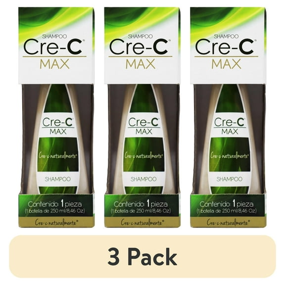 (3 pack) Cre-C Max Shampoo, Cleansing Shampoo, Strengthening Shampoo, Helps Prevent Hair Loss for Men and Women, Volume and Shine to Your Hair, 8.46 FL oz, Bottle