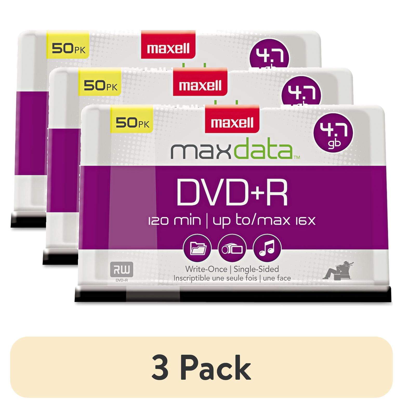 (3 pack) Maxell 639013 4.7 GB 16x DVD+R High-Speed Recordable Disc ...