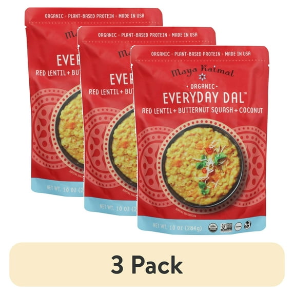 (3 pack) Maya Kaimal Organic Everyday Dal Red Lentil Butternut Squash Coconut, 10 Oz