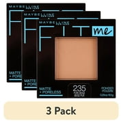 3 pack Maybelline Fit Me Matte Poreless Pressed Face Powder Makeup, Pure Beige, 0.29 oz