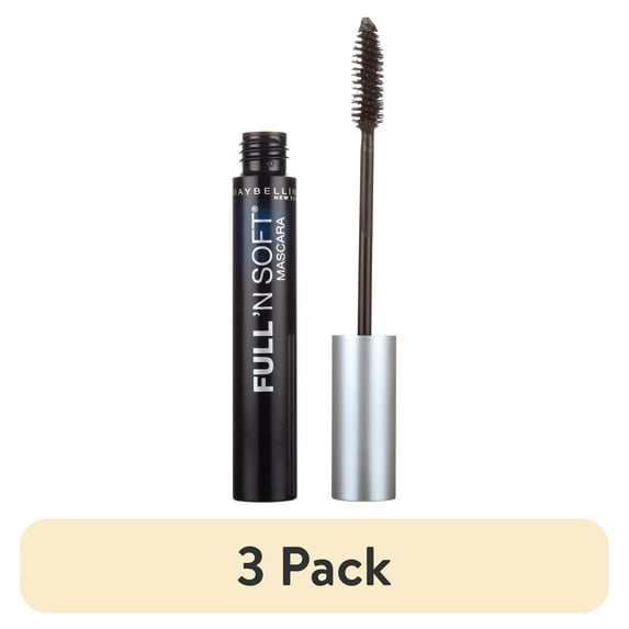 (3 pack) Maybelline Full 'N Soft Washable Mascara, Very Black, 0.28 fl. oz.