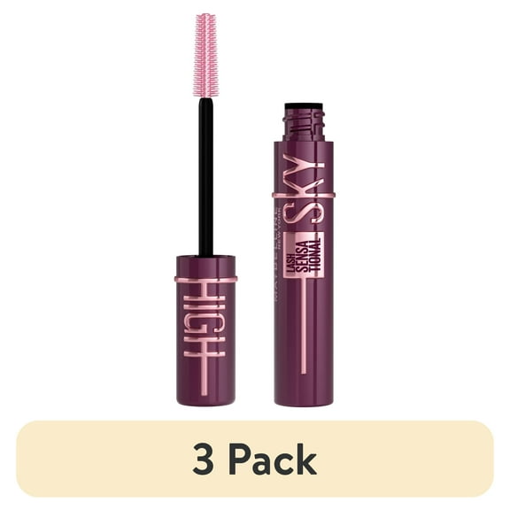 (3 pack) Maybelline Lash Sensational Sky High Washable Mascara Makeup, Burgundy Haze, 0.24 fl oz