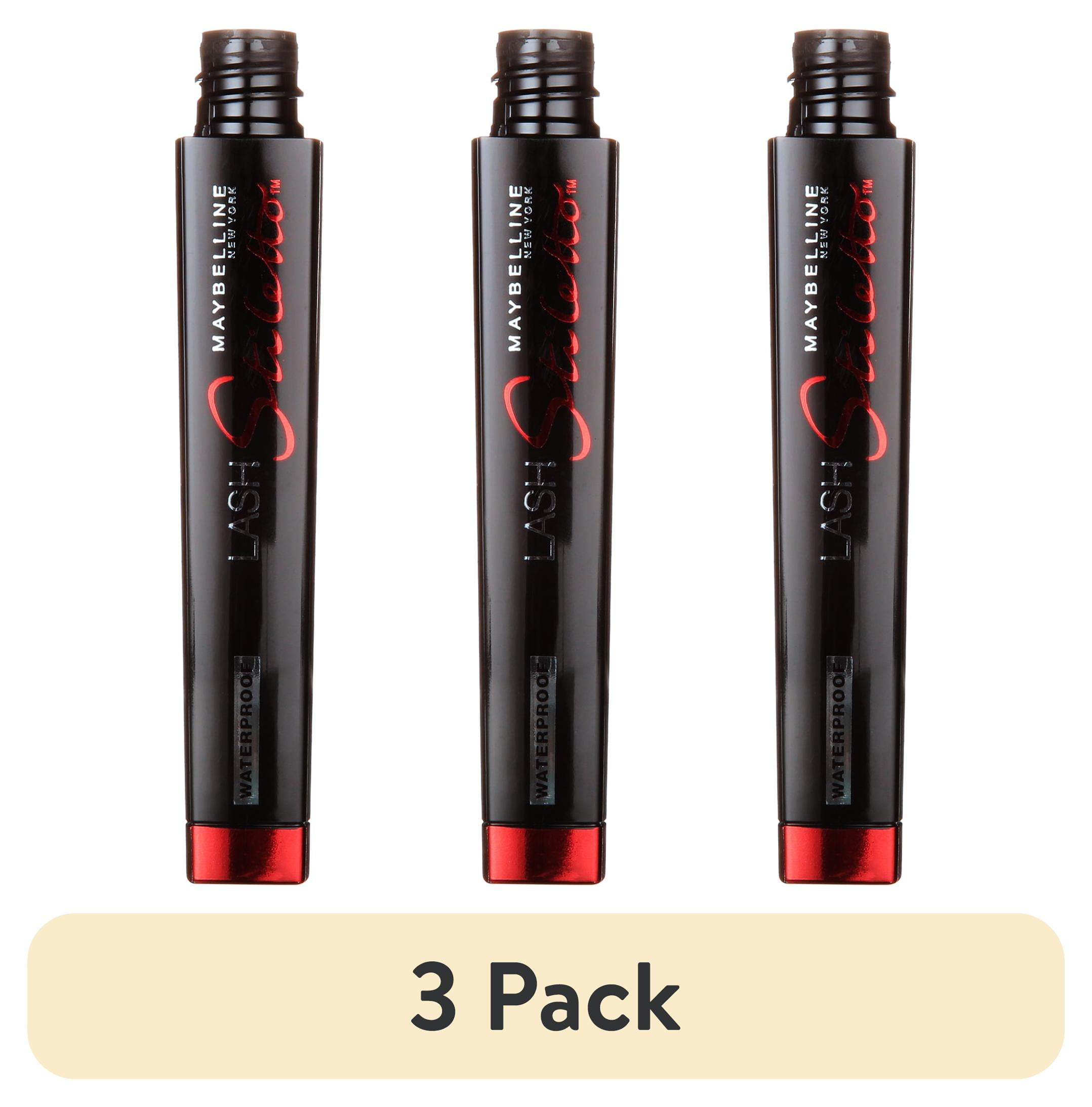(3 pack) Maybelline New York Lash Stiletto Ultimate Length Waterproof Mascara, Very Black, 0.22 fl oz