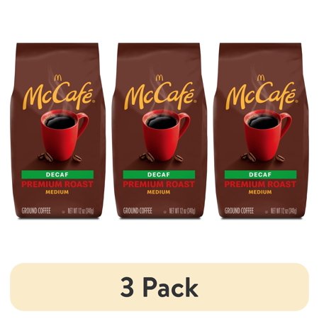 (3 pack) McCafe Premium Roast Decaf, Medium Roast, Ground Coffee, 12 oz