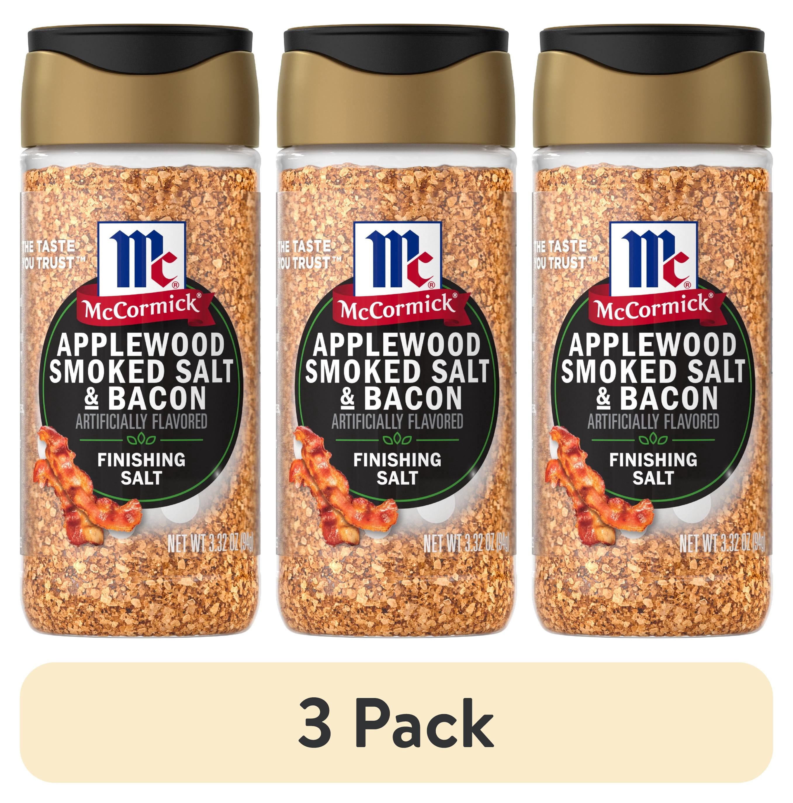 (3 pack) McCormick Applewood Smoked Salt and Bacon Finishing Salt, 3.32 oz Bottle