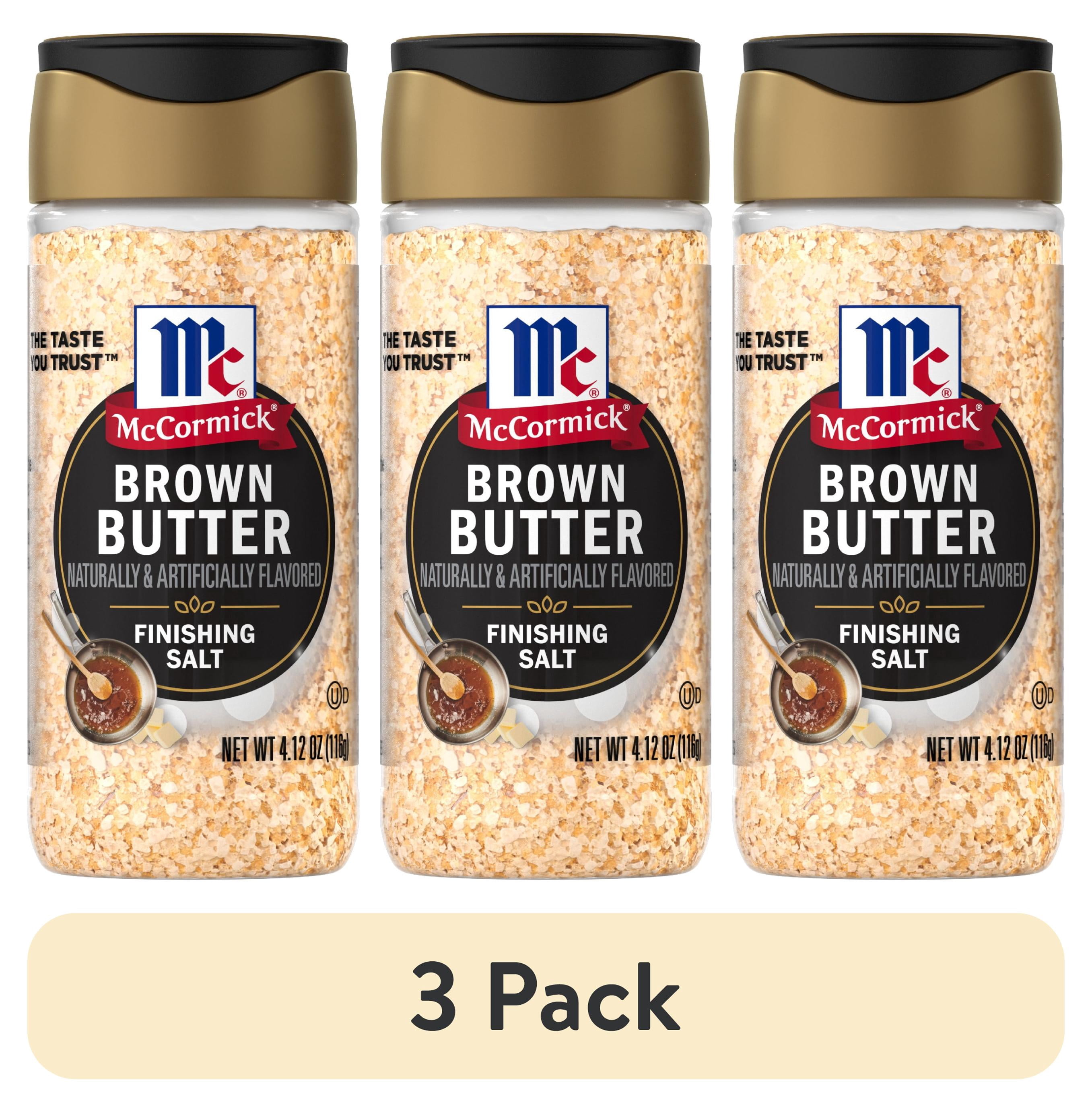 (3 pack) McCormick Brown Butter Finishing Salt, 4.12 oz Bottle