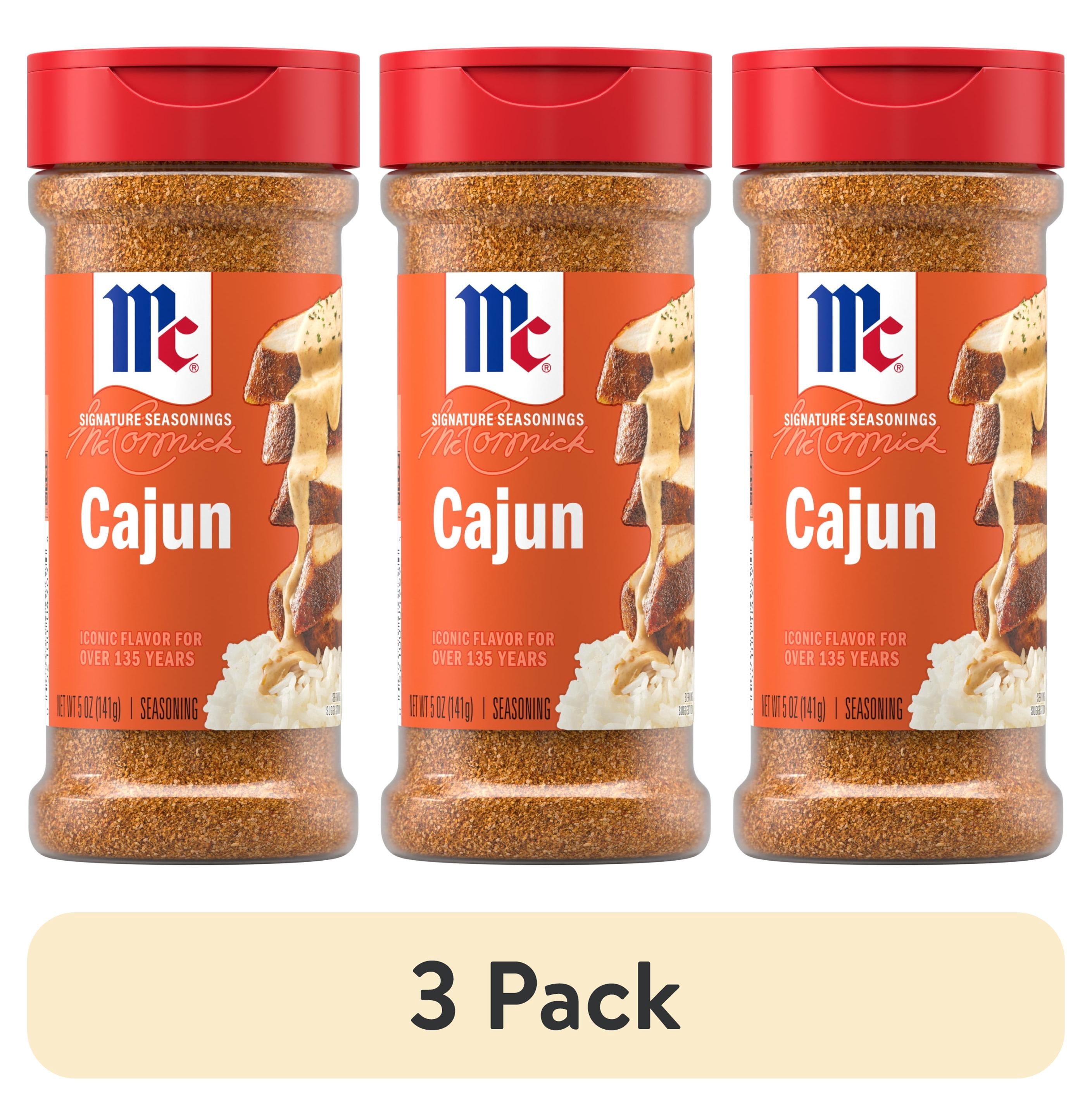 (3 pack) McCormick Cajun Seasoning, 5.0 oz Bottle