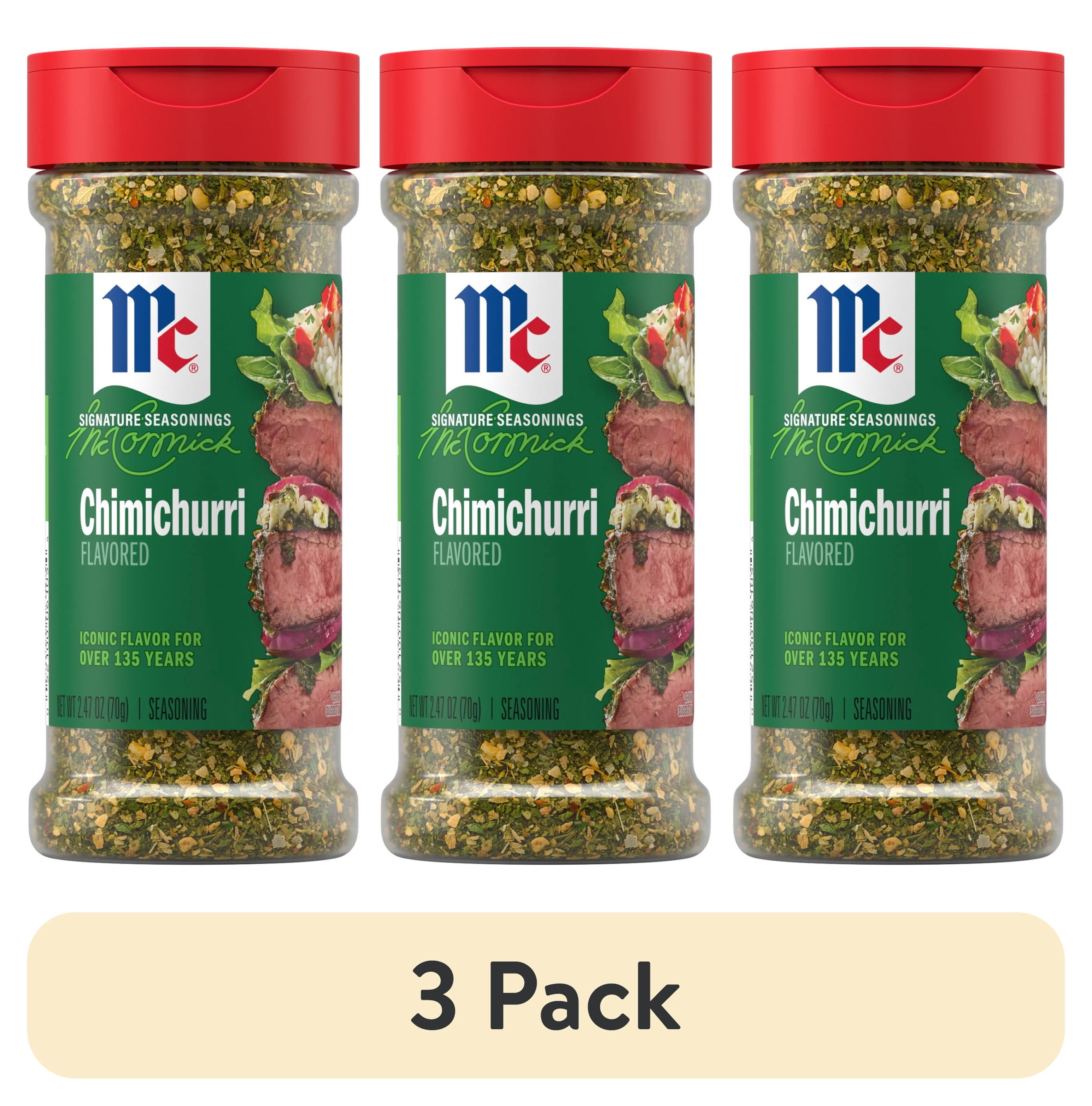 (3 pack) McCormick Chimichurri Flavored Seasoning, 2.47 oz Bottle