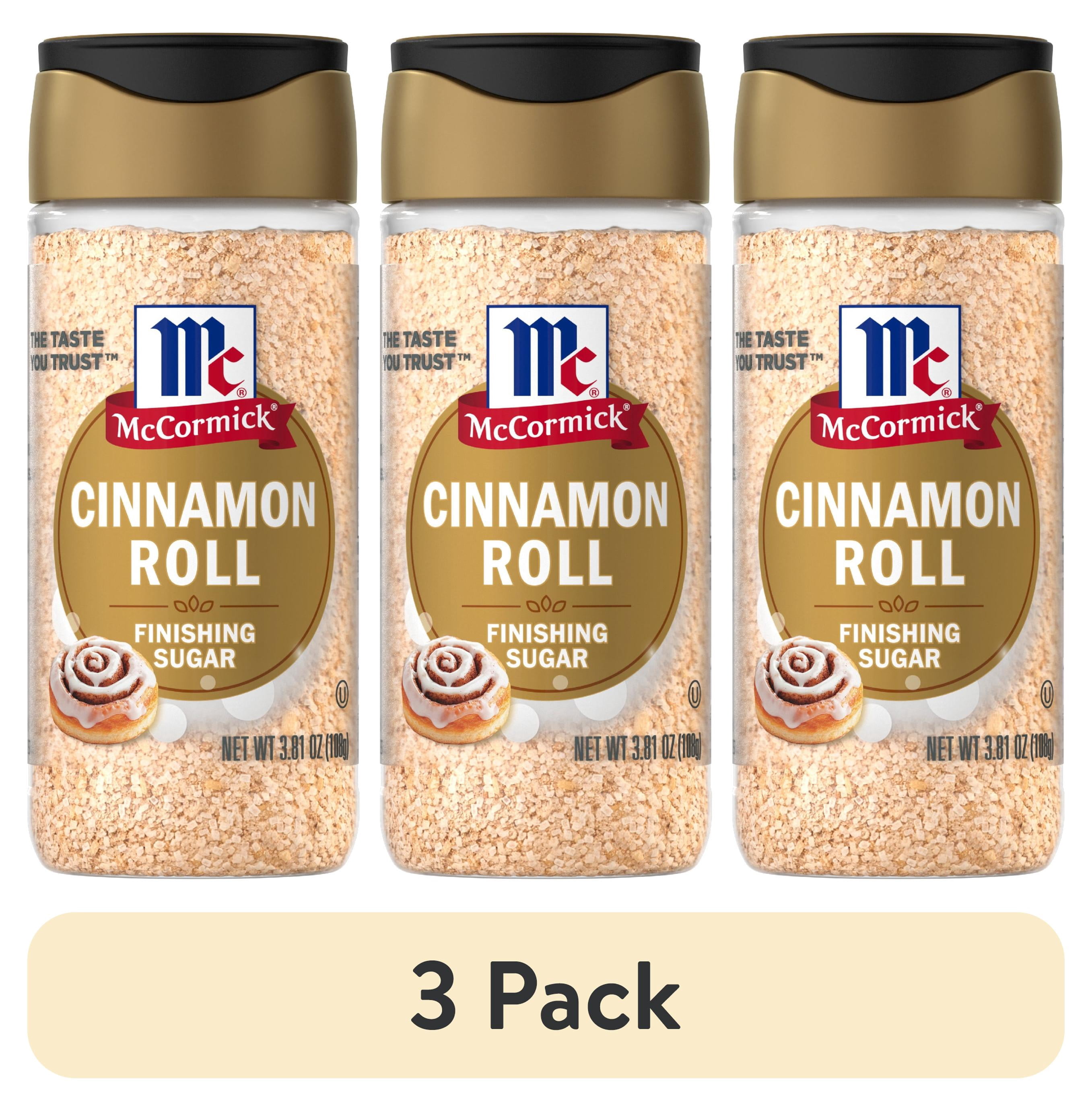 (3 pack) McCormick Kosher Cinnamon Roll Finishing Sugar, 3.81 oz Bottle